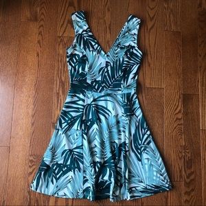 H&M A-line Green Floral Print Dress